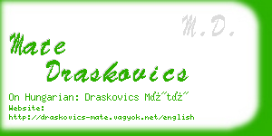 mate draskovics business card